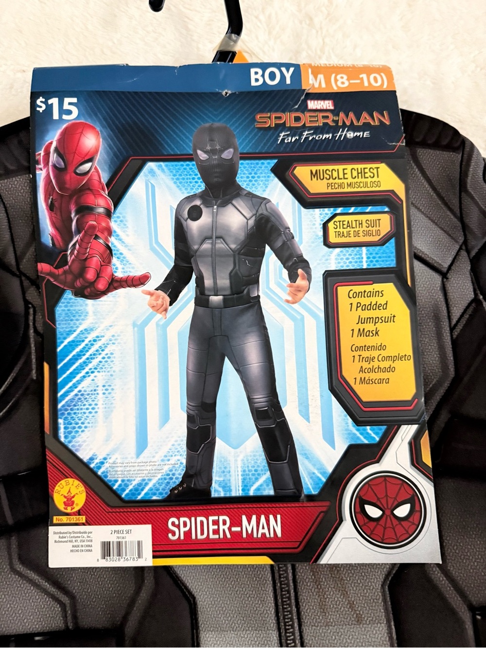 Marvel Spider-Man Stealth Black and Gray Jumpsuit Costume